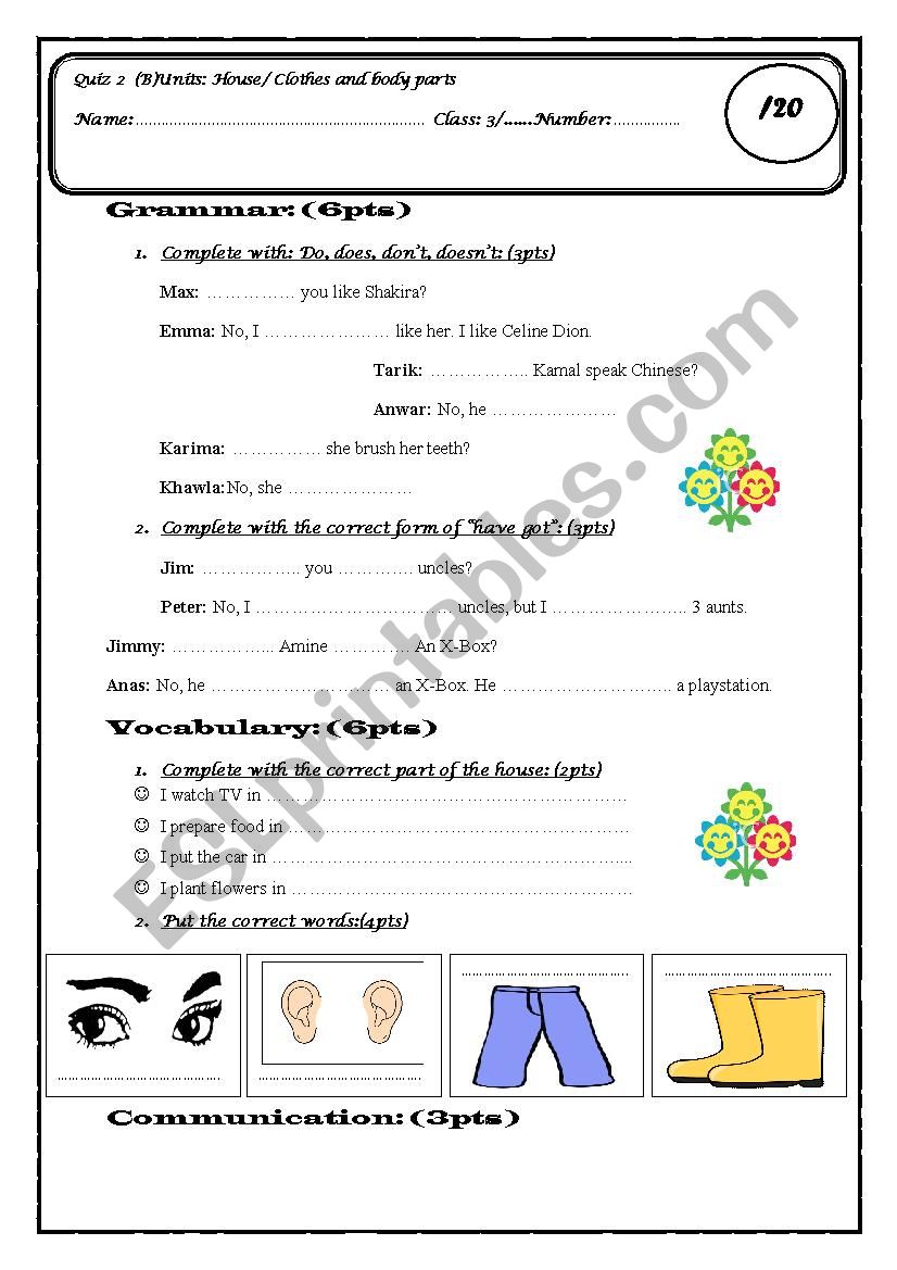 Quiz  worksheet