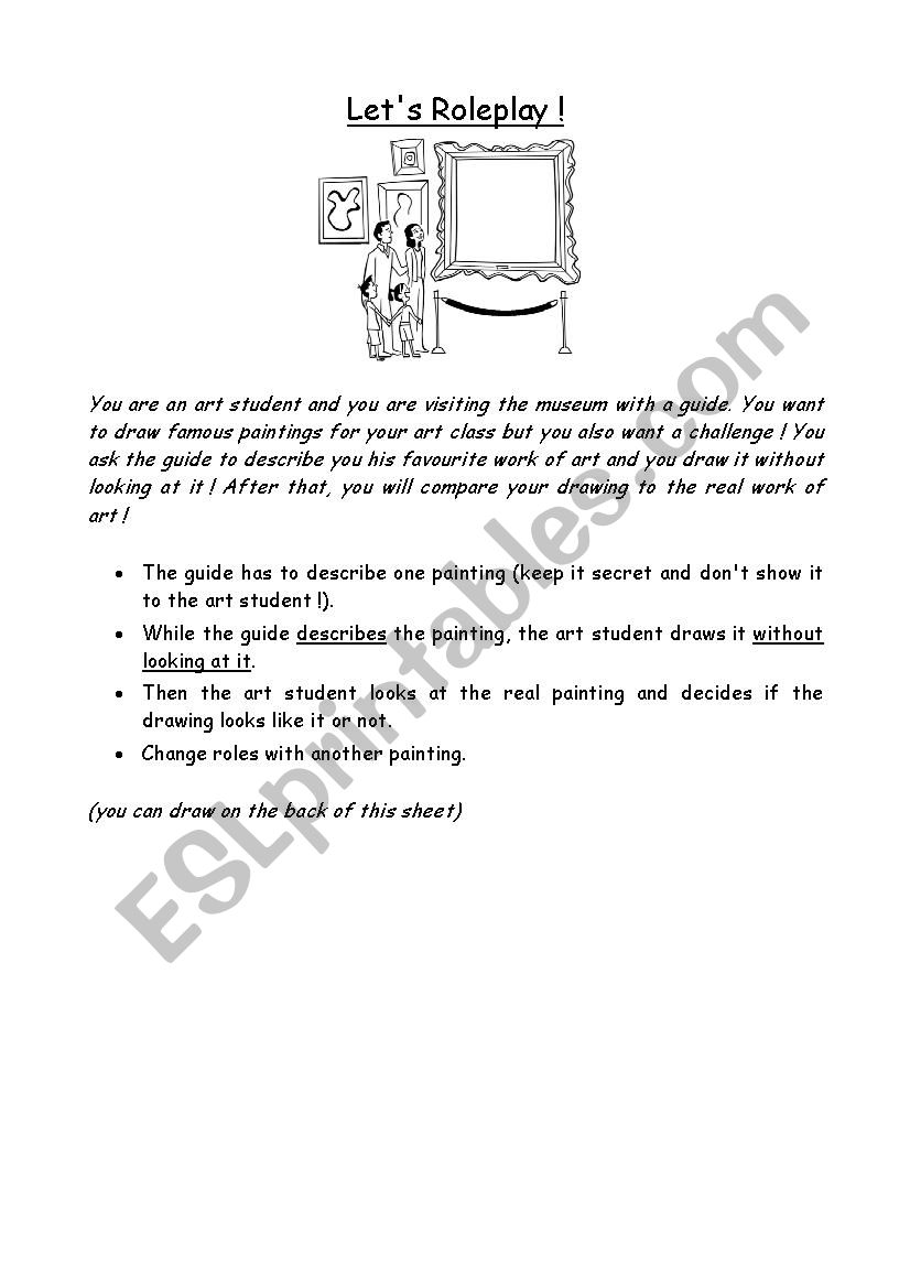 Roleplay paintings (part 1) worksheet