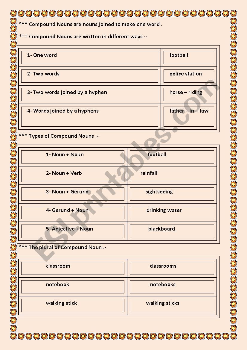 compound nouns worksheet
