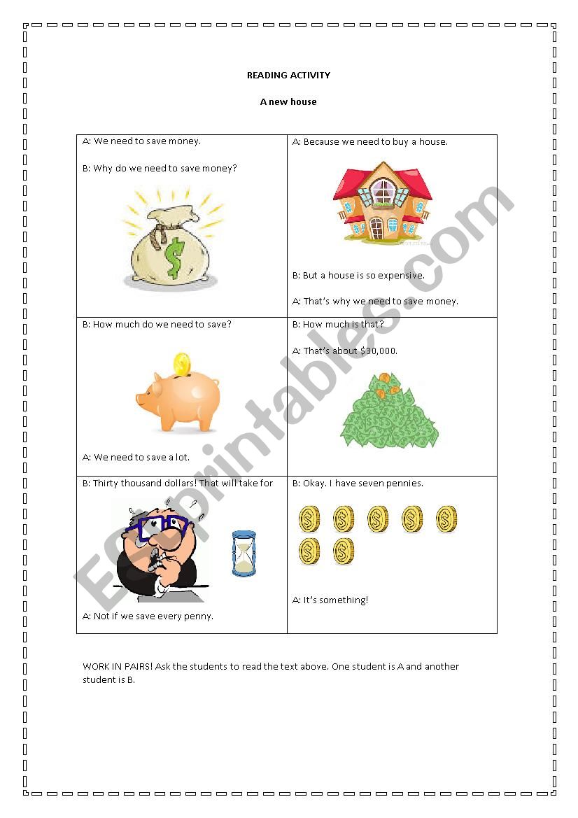 A new house worksheet