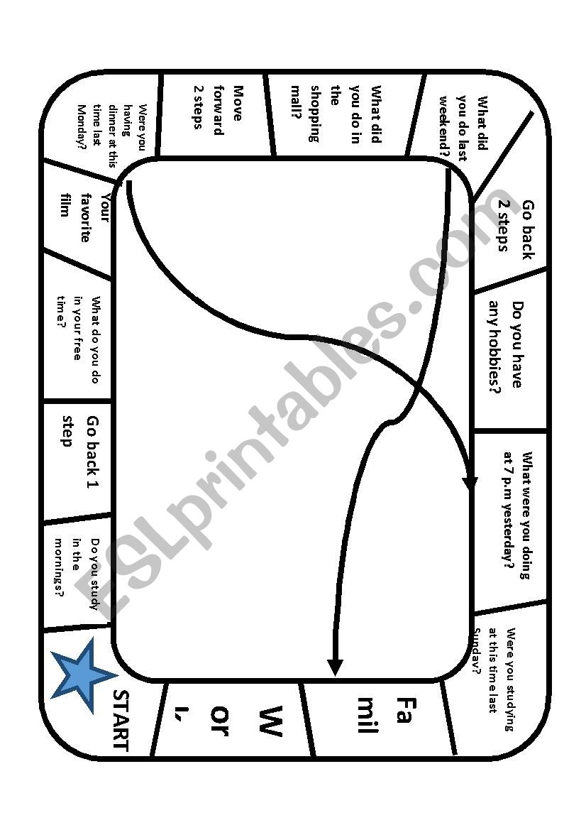 Past Continuous and Past Simple - Board Game - ESL Expertz