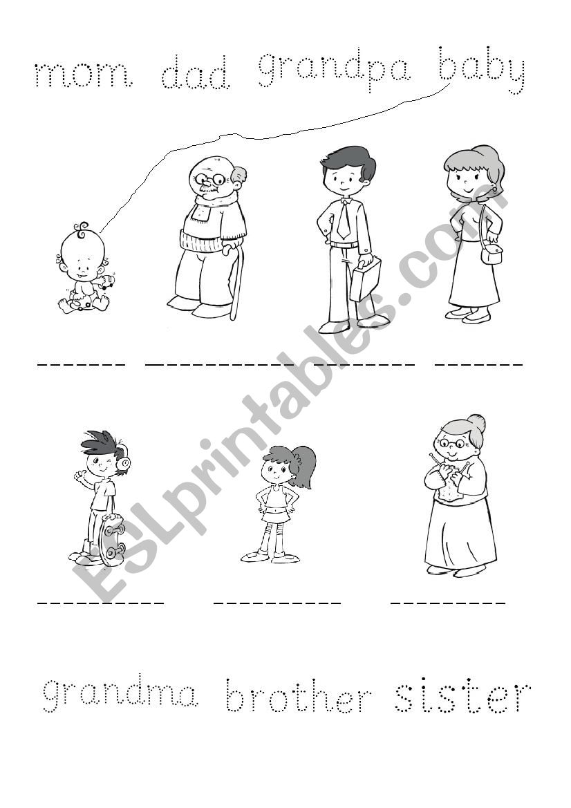 Basic family members worksheet