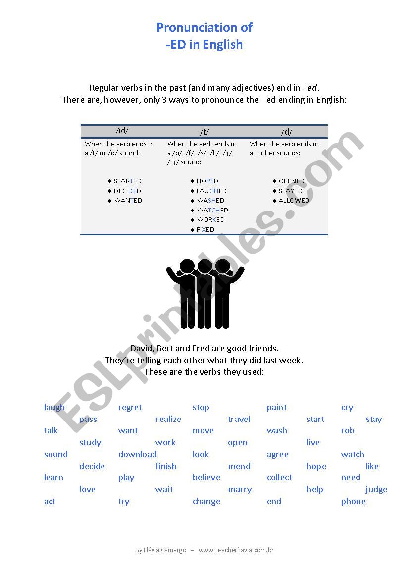 Meet David, Bert and Fred! worksheet