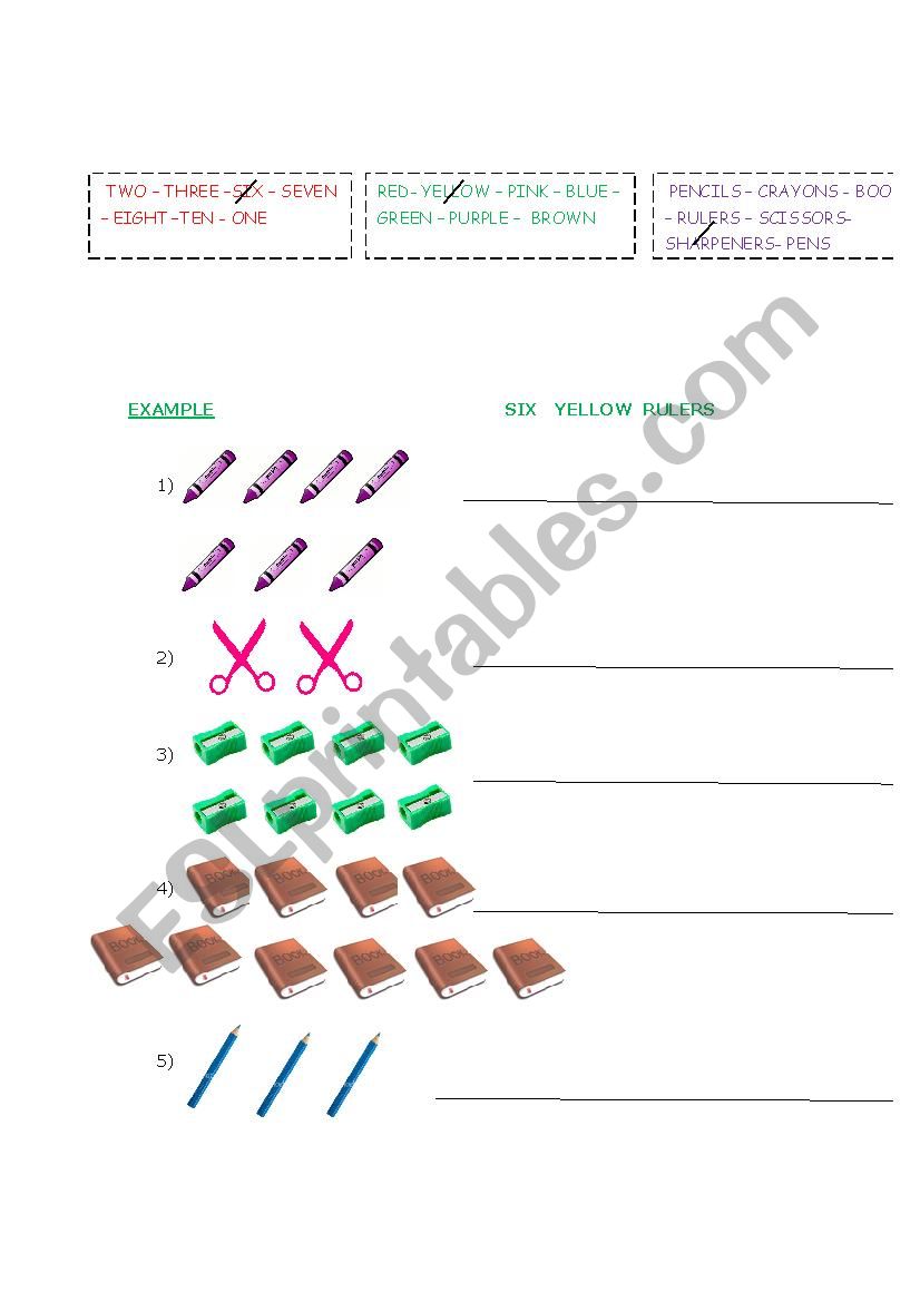 CLASSROOM OBJECTS worksheet