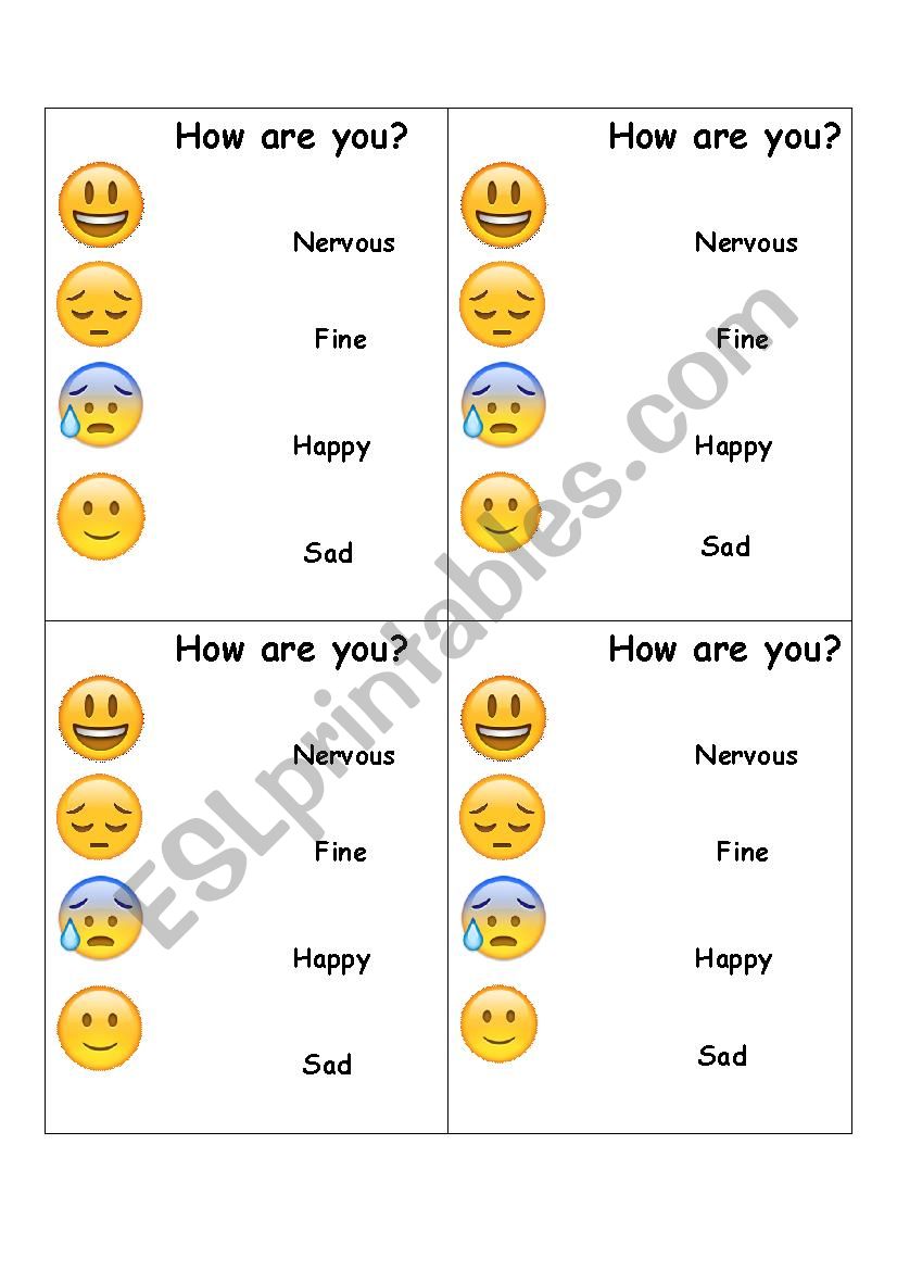 How are you? worksheet