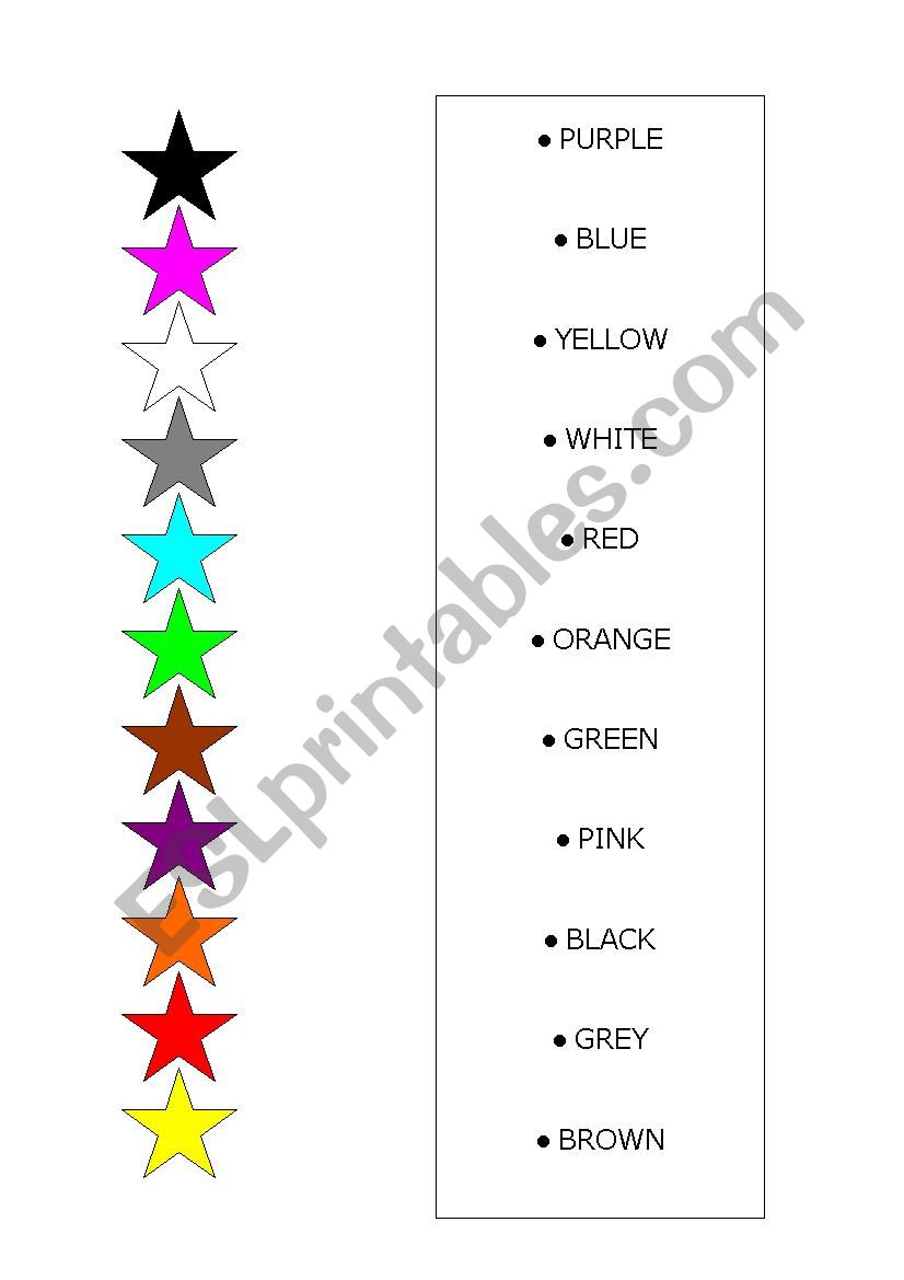 Colours worksheet