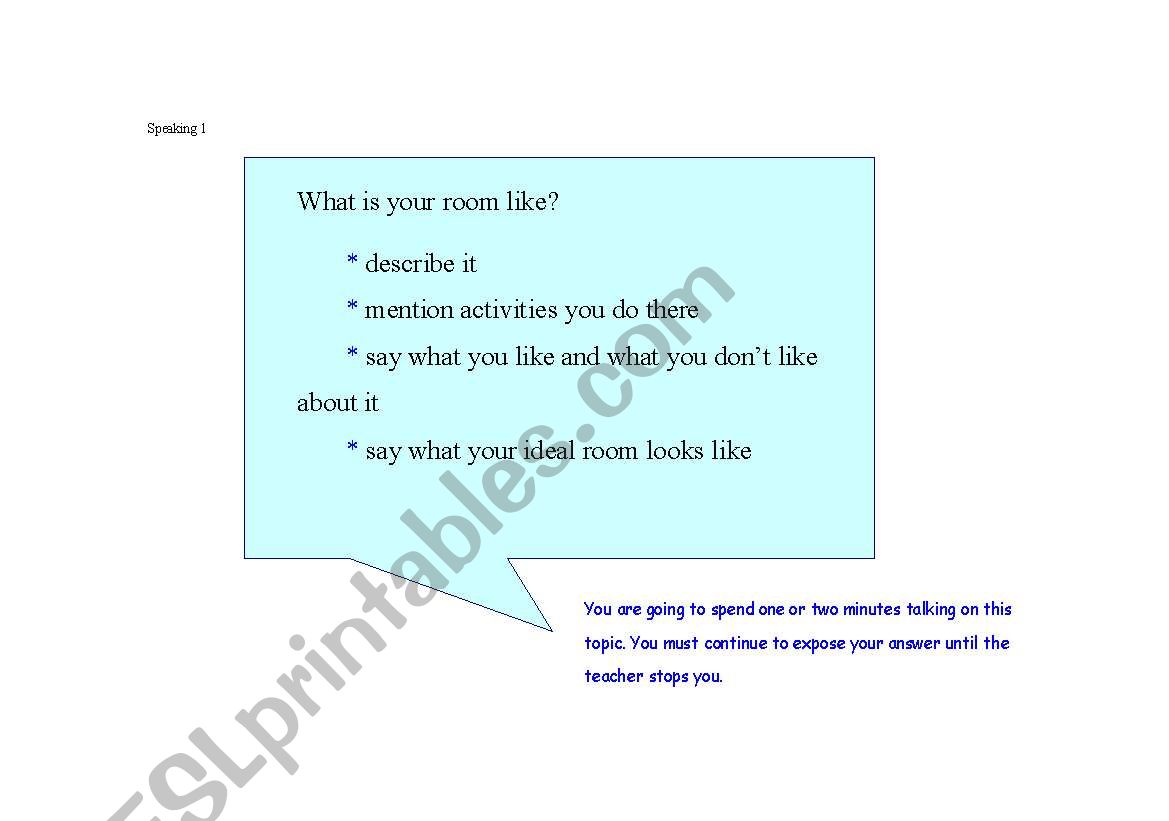 Speaking Activity 1 worksheet