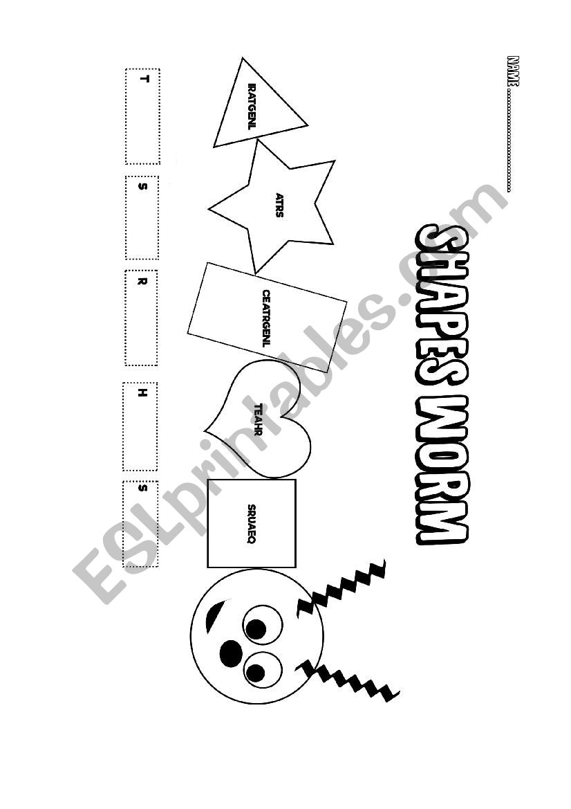 Shapes Worm worksheet