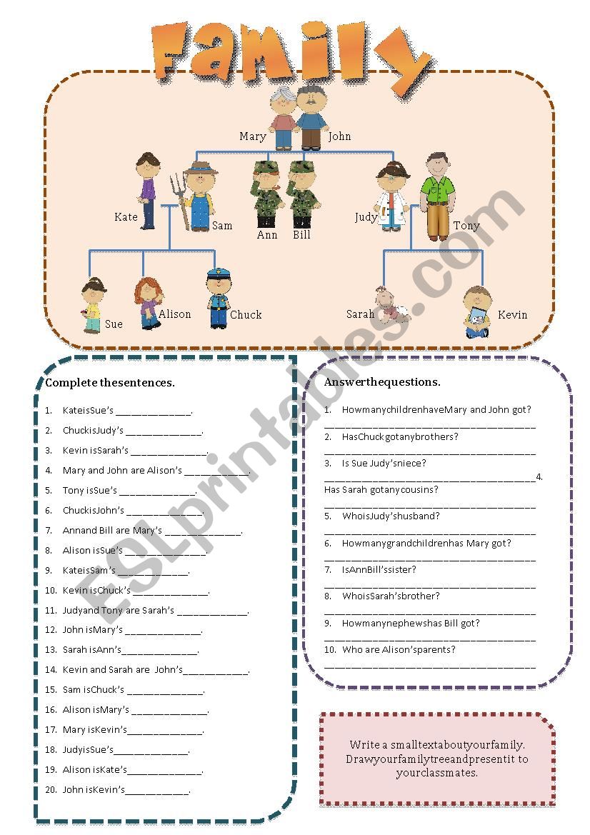 Family worksheet