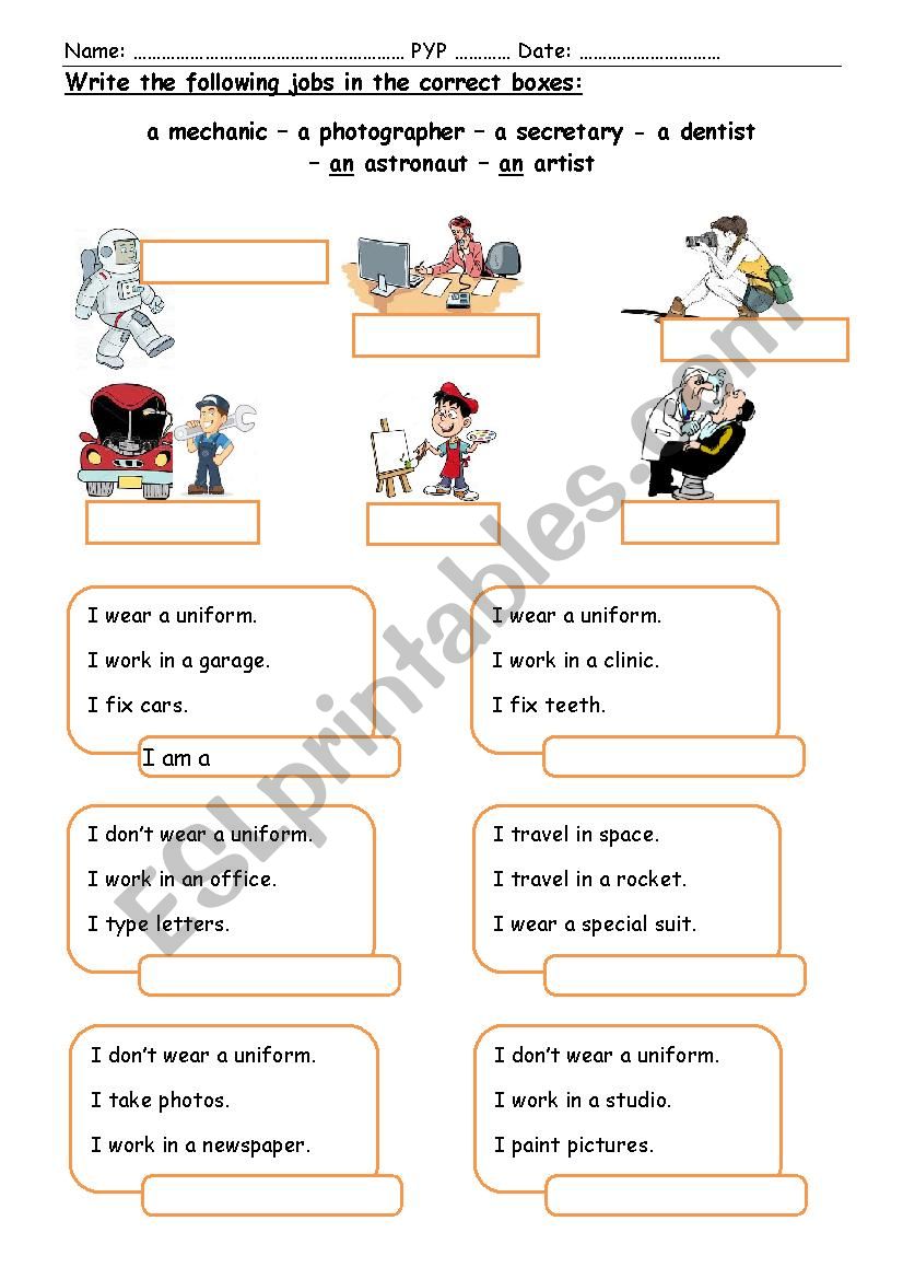 Jobs (2)  worksheet