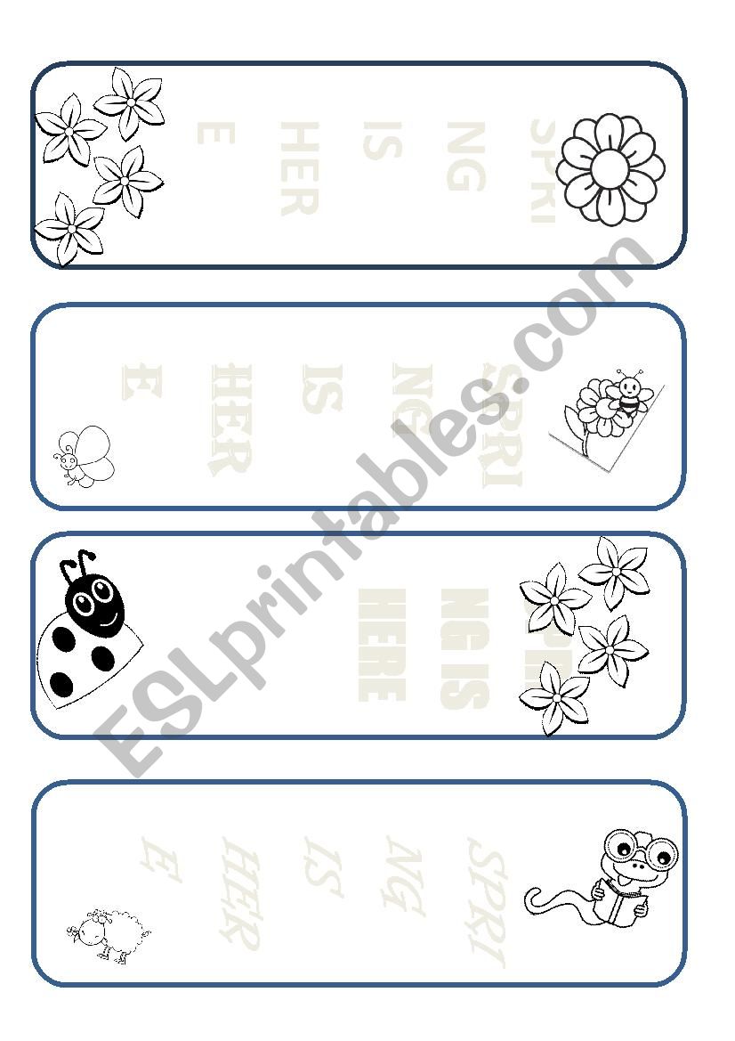 SPRING BOOKMARK worksheet