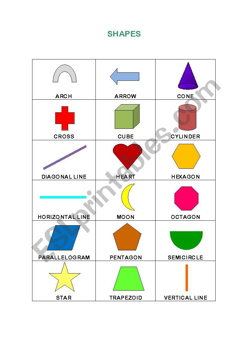 Shapes worksheet