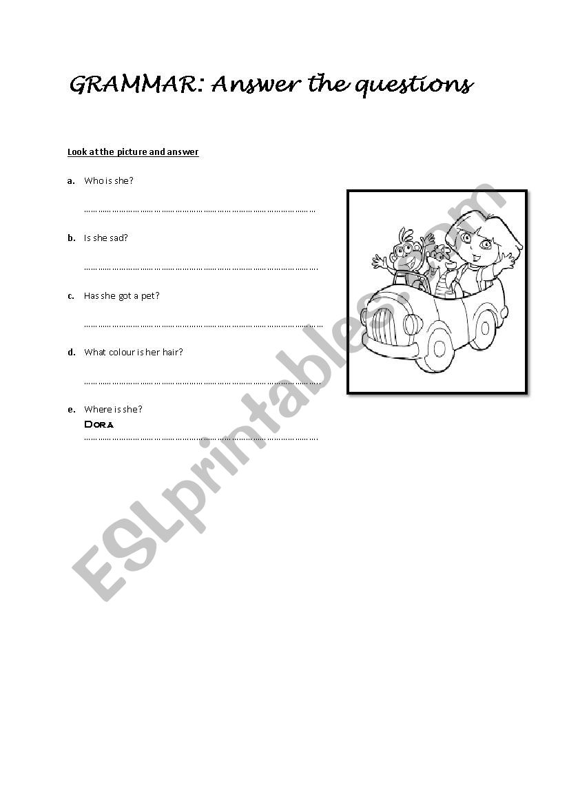 Question Answer worksheet