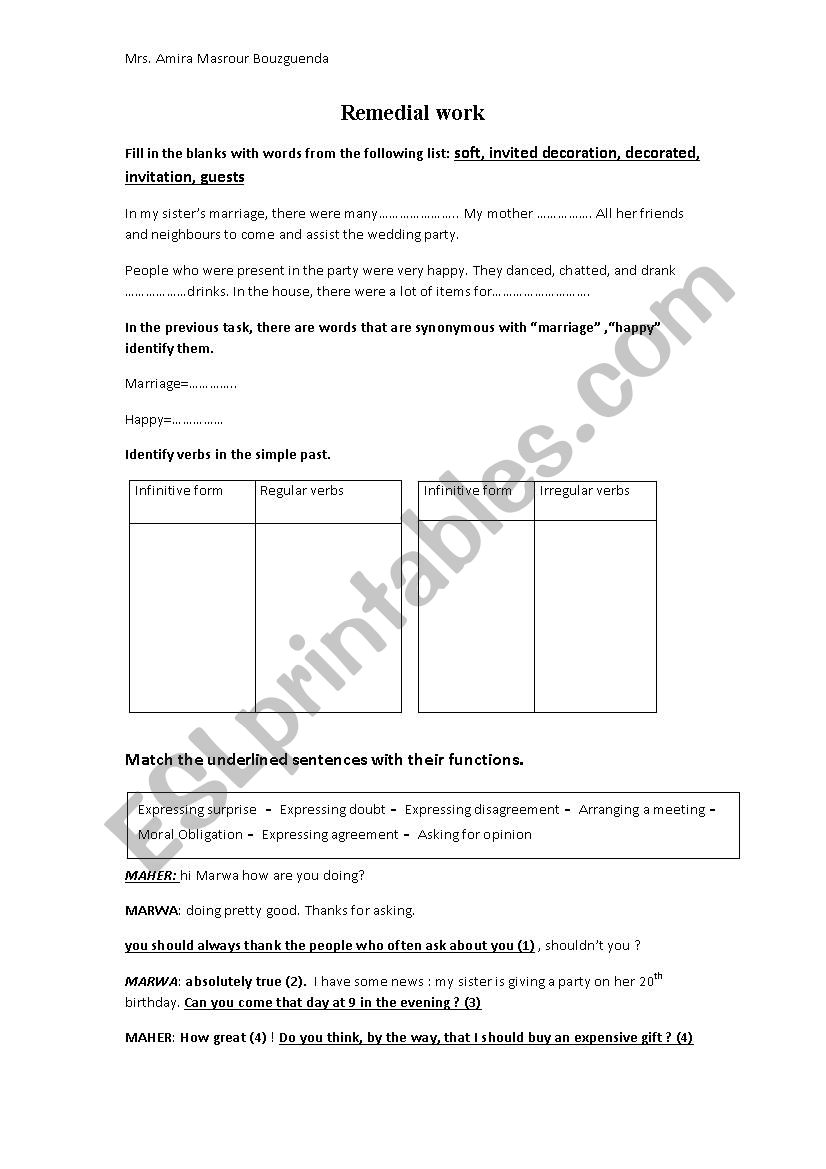 remedial work mid semester 2 test1 8th forms