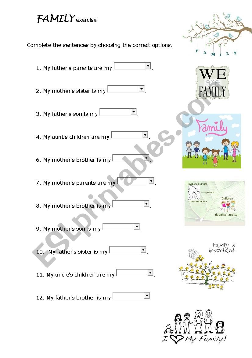 Family worksheet