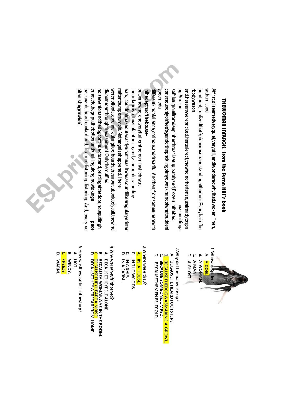 Reading comprehension exercise.