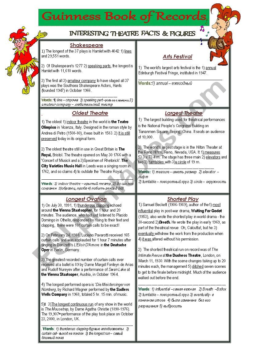 The Guinness Book of Records worksheet