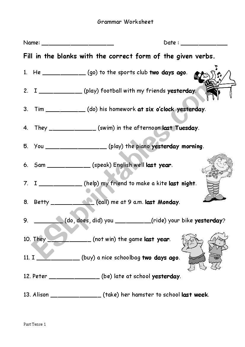 Past Tense 1 worksheet