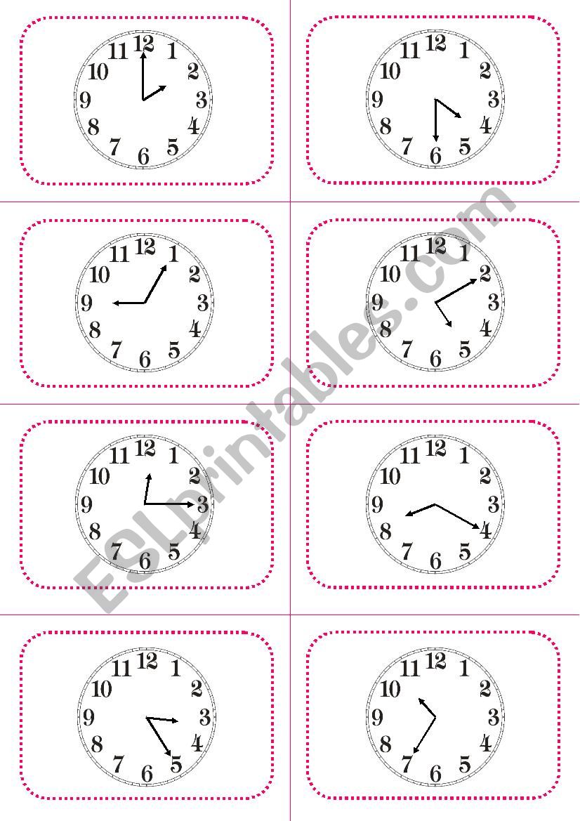 Whats the time? - printable revision flipbook