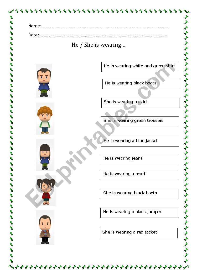 Clothes worksheet