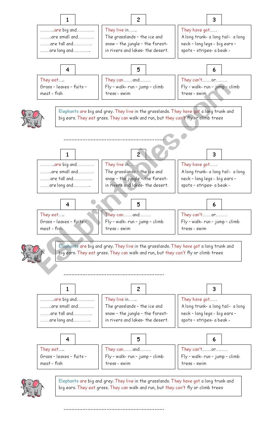 ANIMALS REVSION worksheet