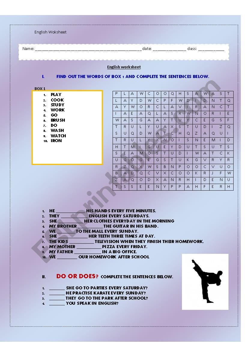 present simple activities worksheet