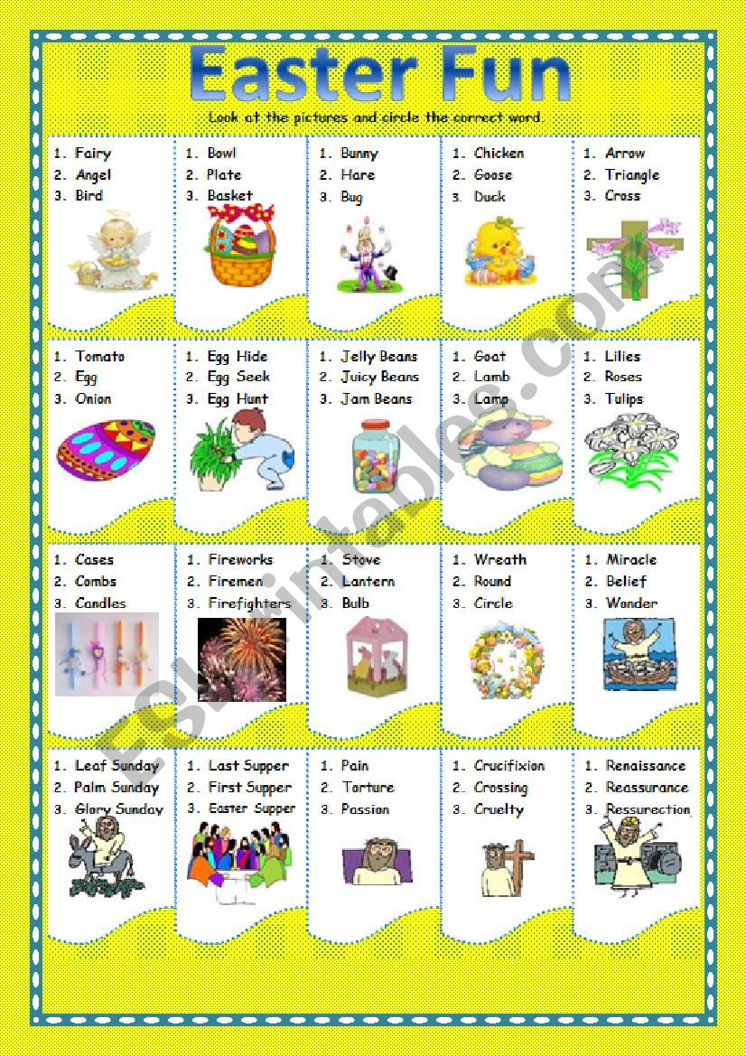 EASTER FUN worksheet