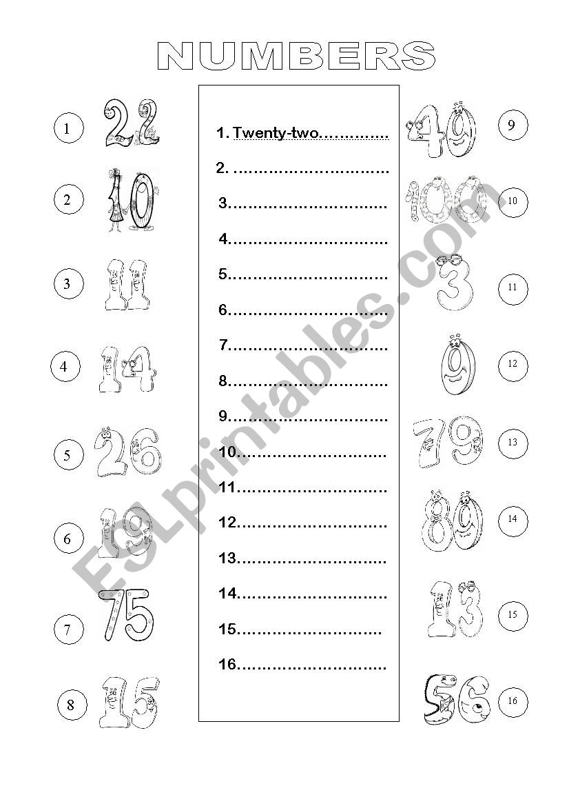 Writing numbers from 0 to 100.