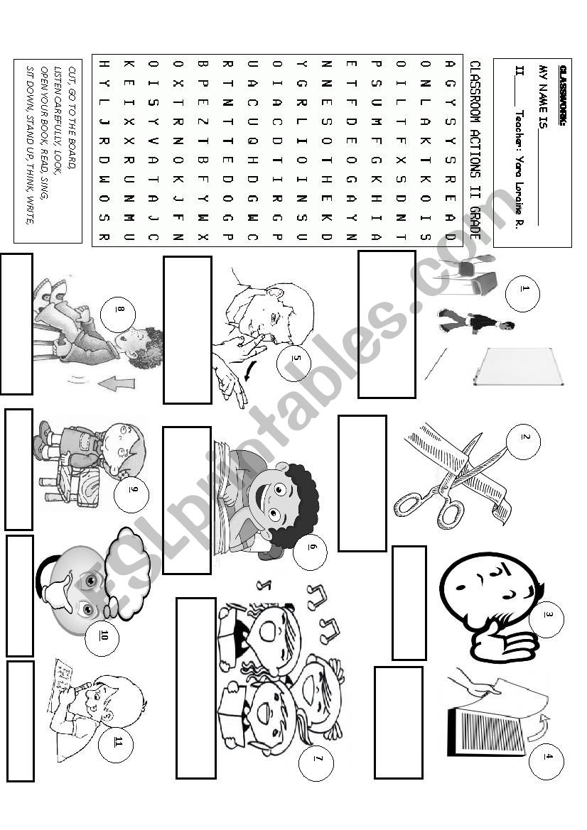 CLASSROOM ACTION WORKSHOP worksheet