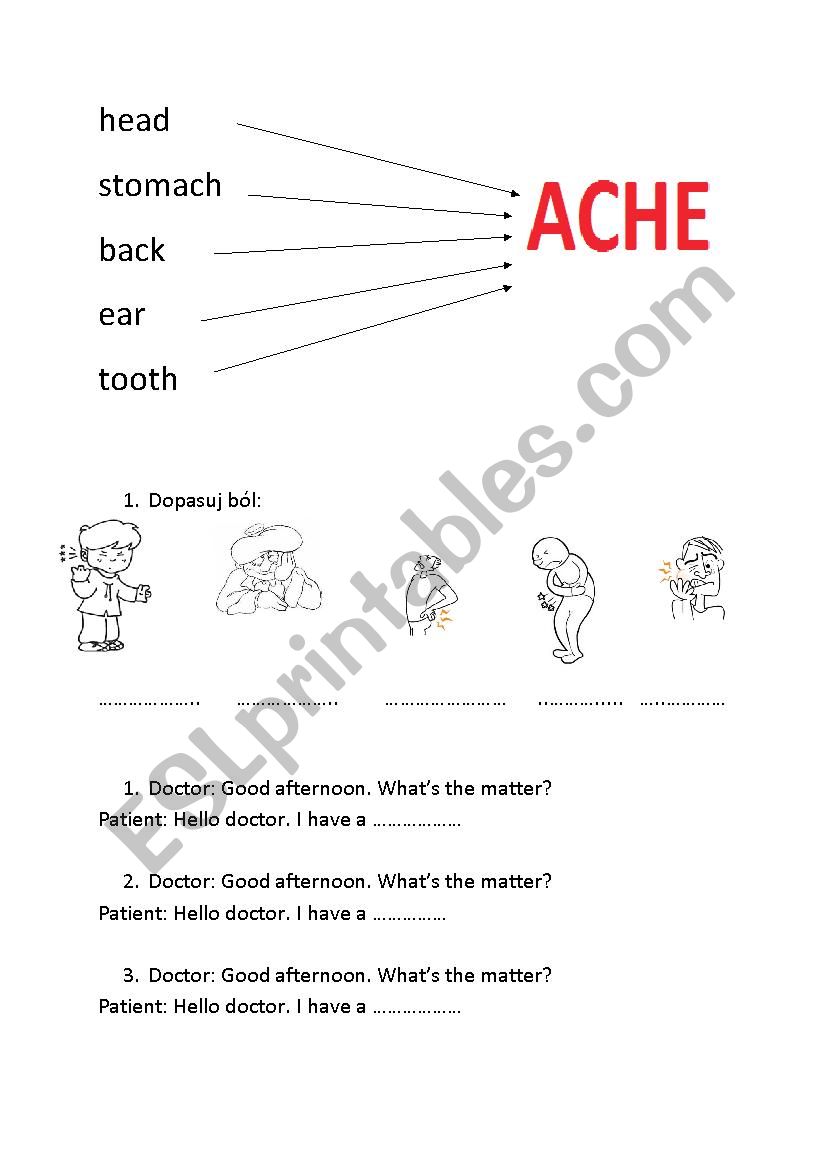 health problems worksheet