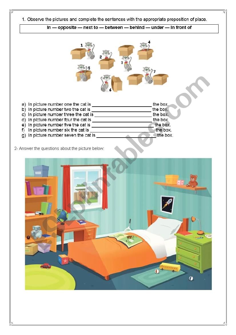 Prepositions worksheet