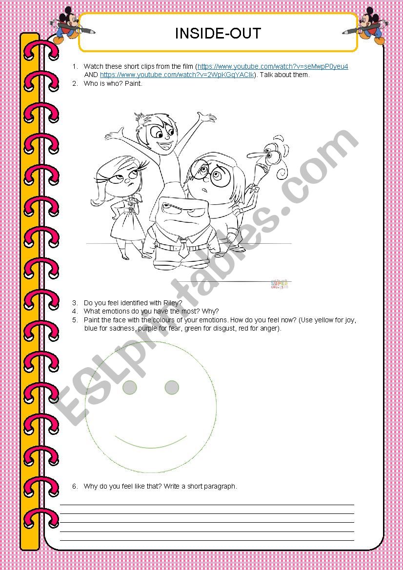 Inside Out worksheet