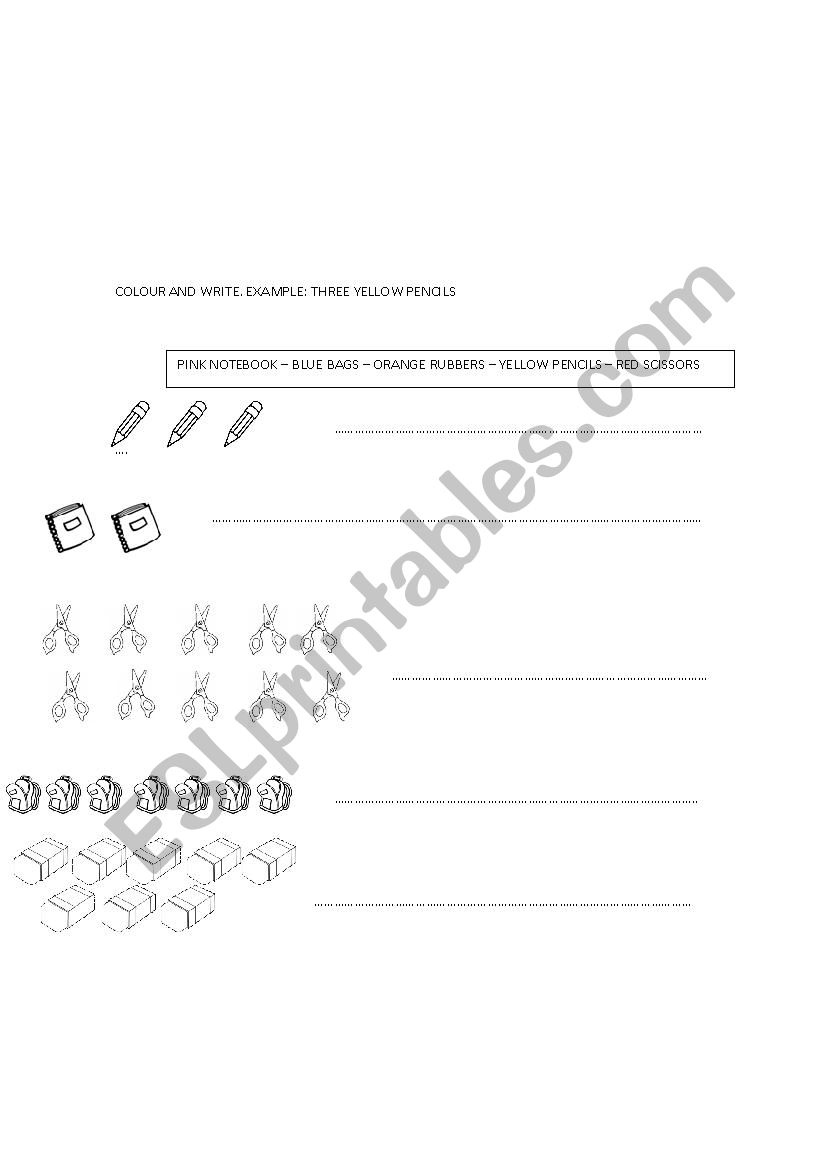 CLASSROOM OBJECTS worksheet