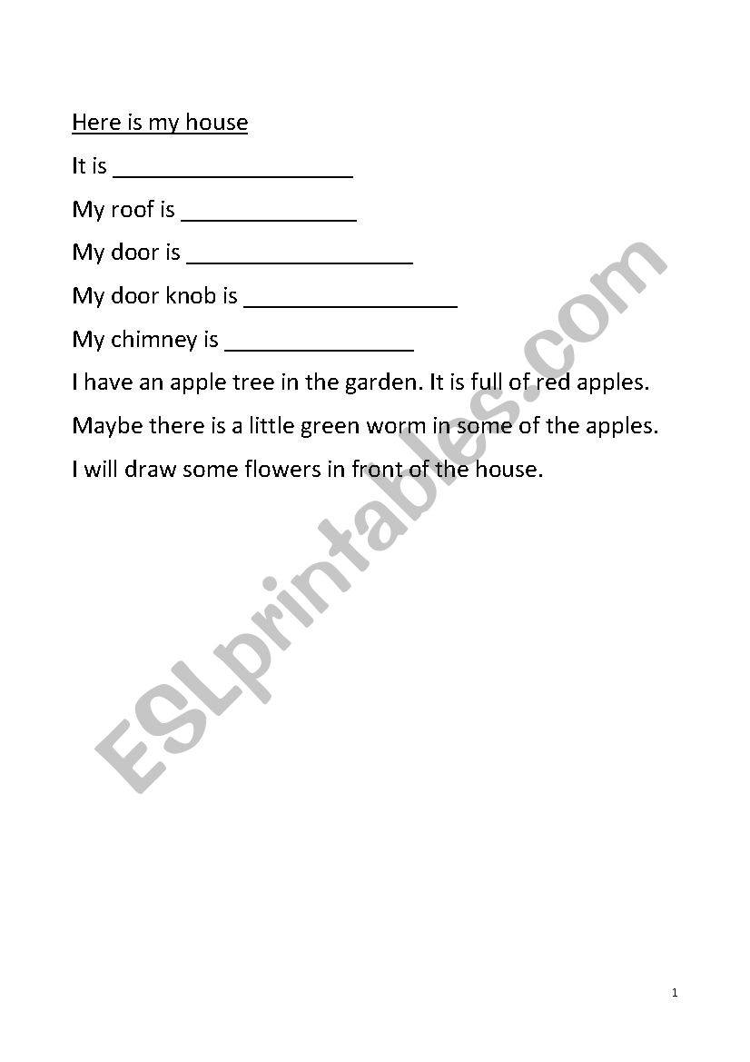 Here is my House worksheet