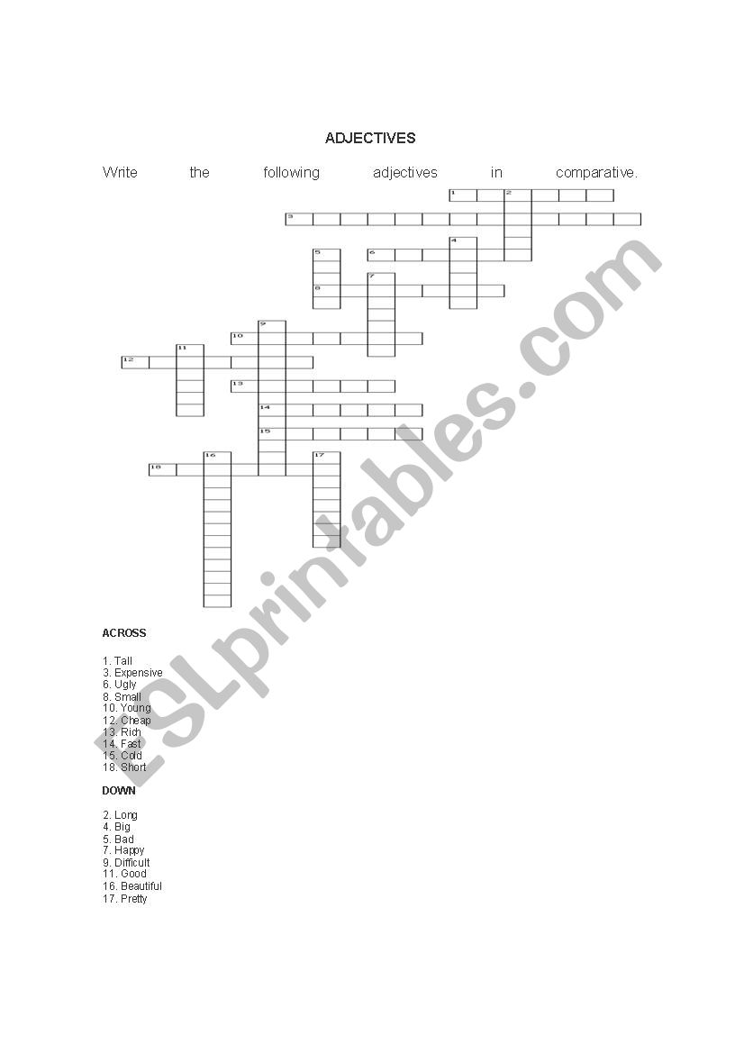 Adjectives ESL Worksheet By Monich26