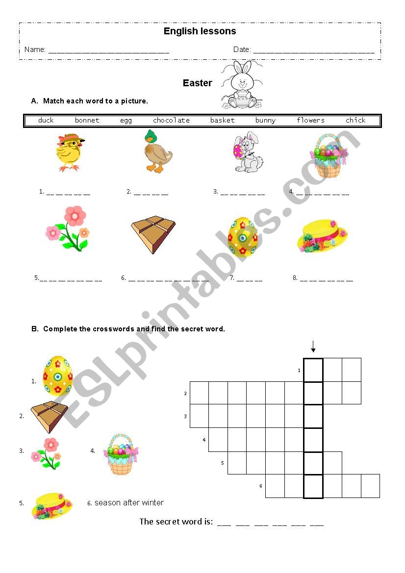 Easter worksheet