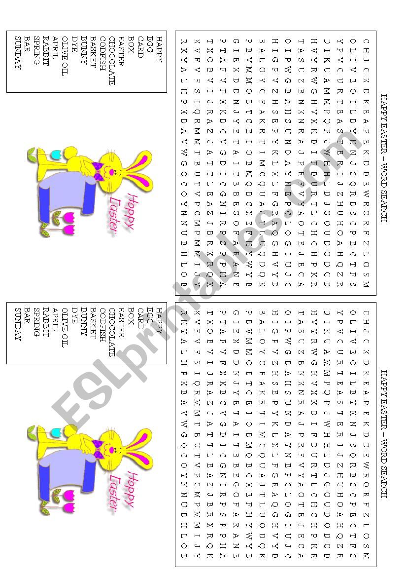 Easter Word Search worksheet