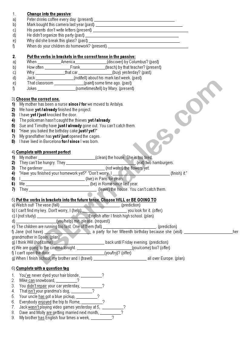 Review worksheet