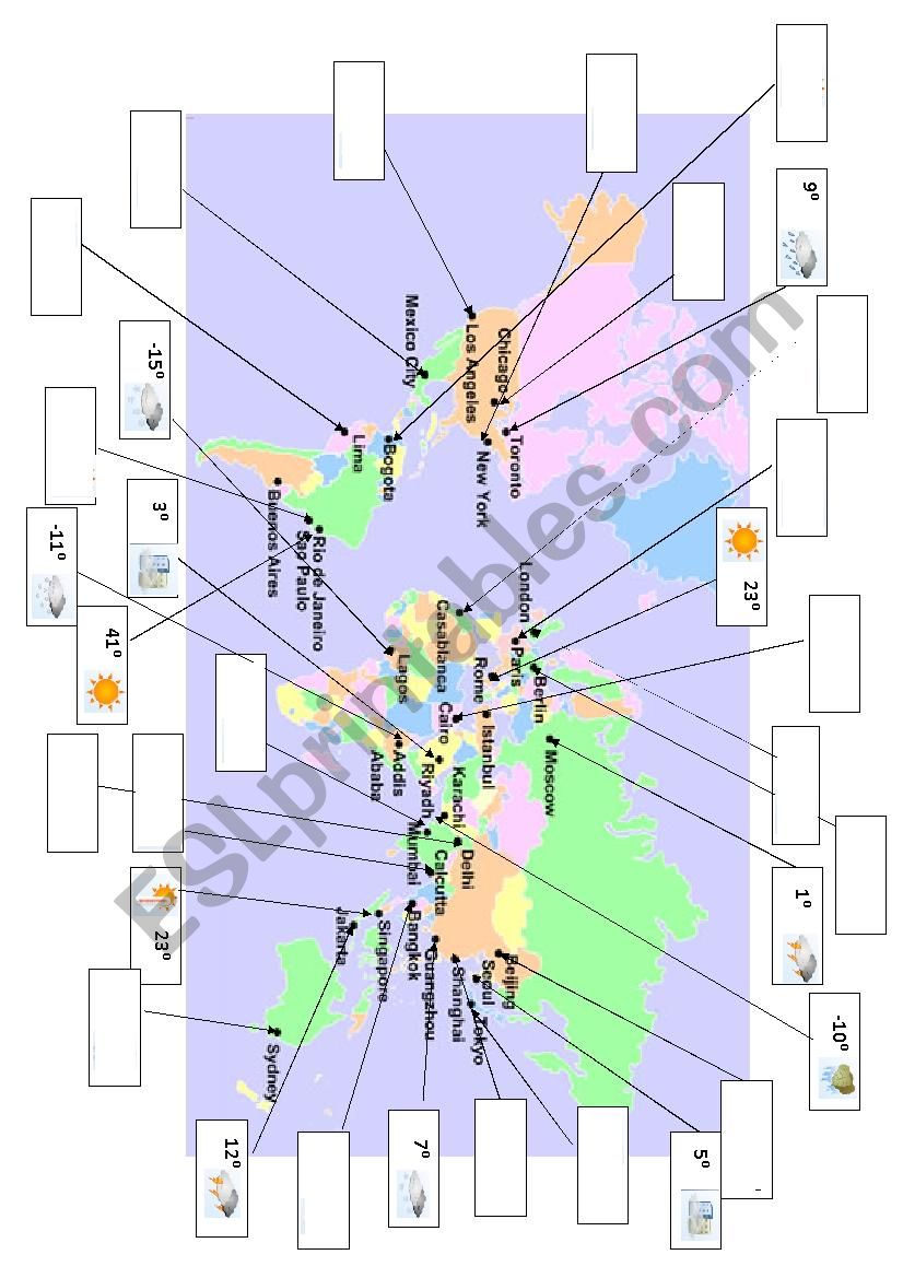 World Weather Map 2 worksheet