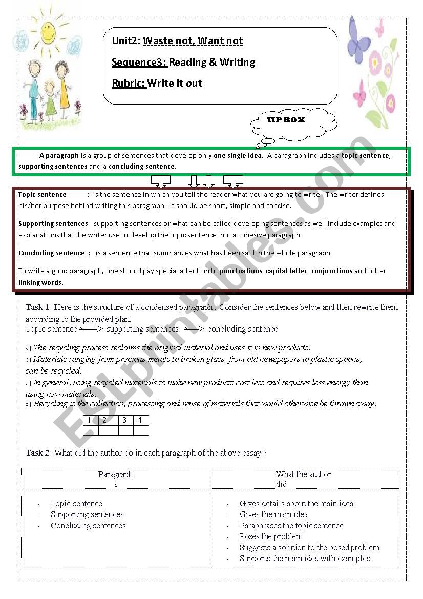 waste note,want not worksheet