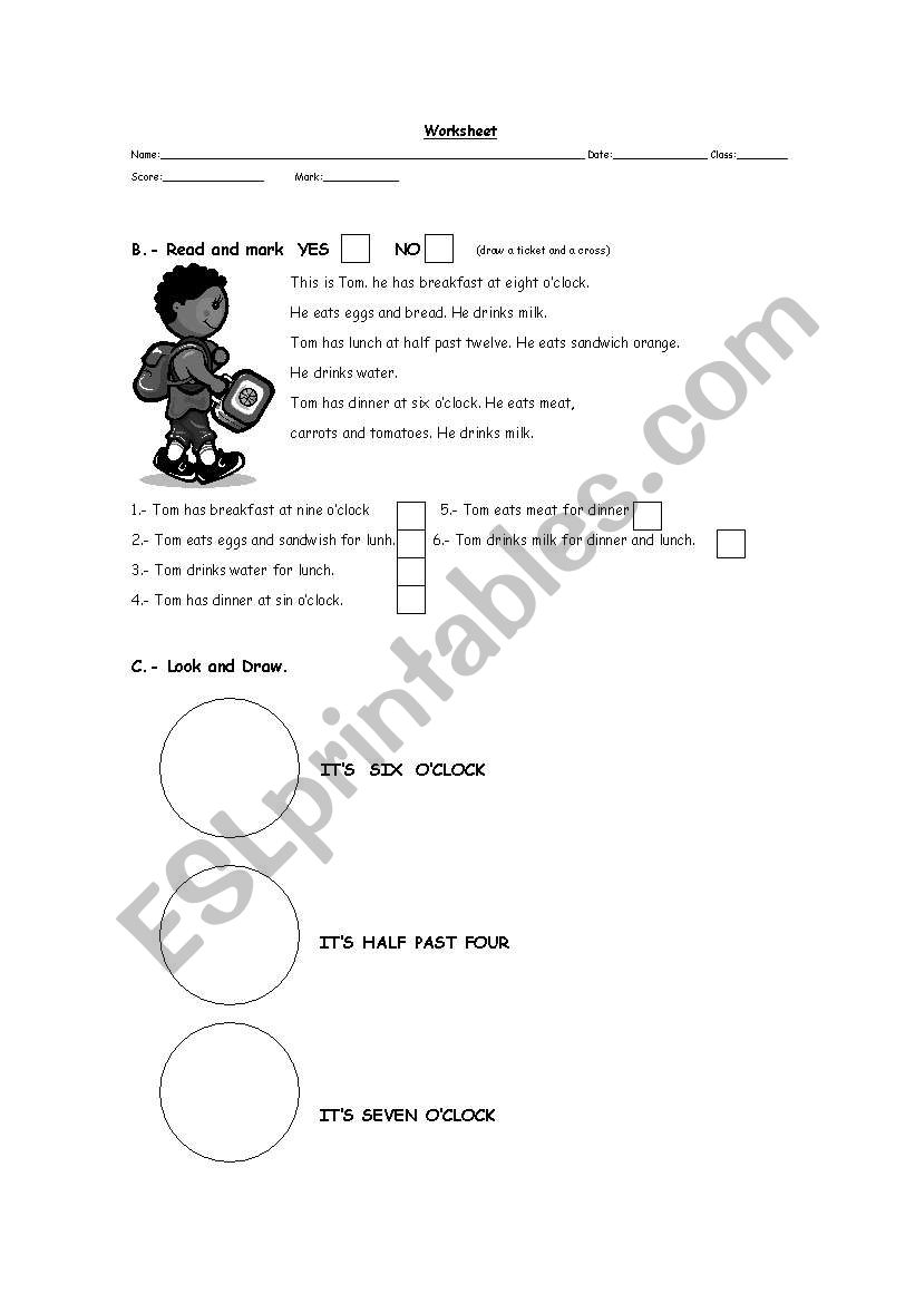 Daily Routines/ The time worksheet