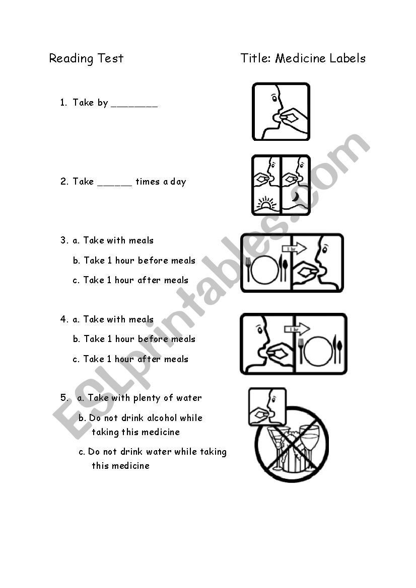 Medicine Labels  worksheet