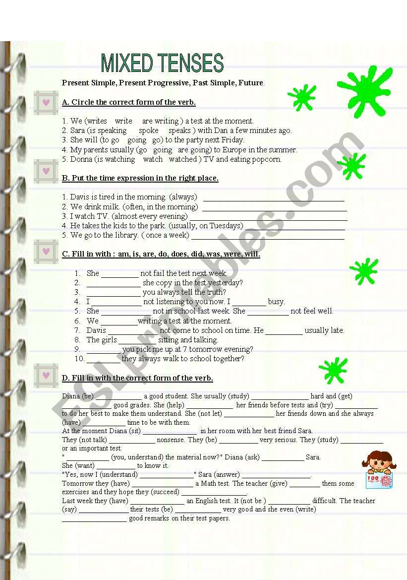 Mixed Tenses worksheet