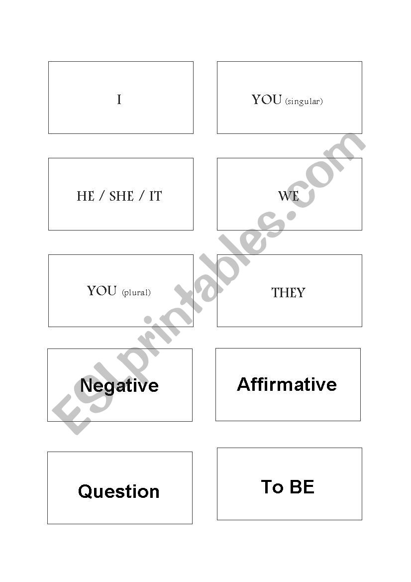 Pronoun flash cards  worksheet