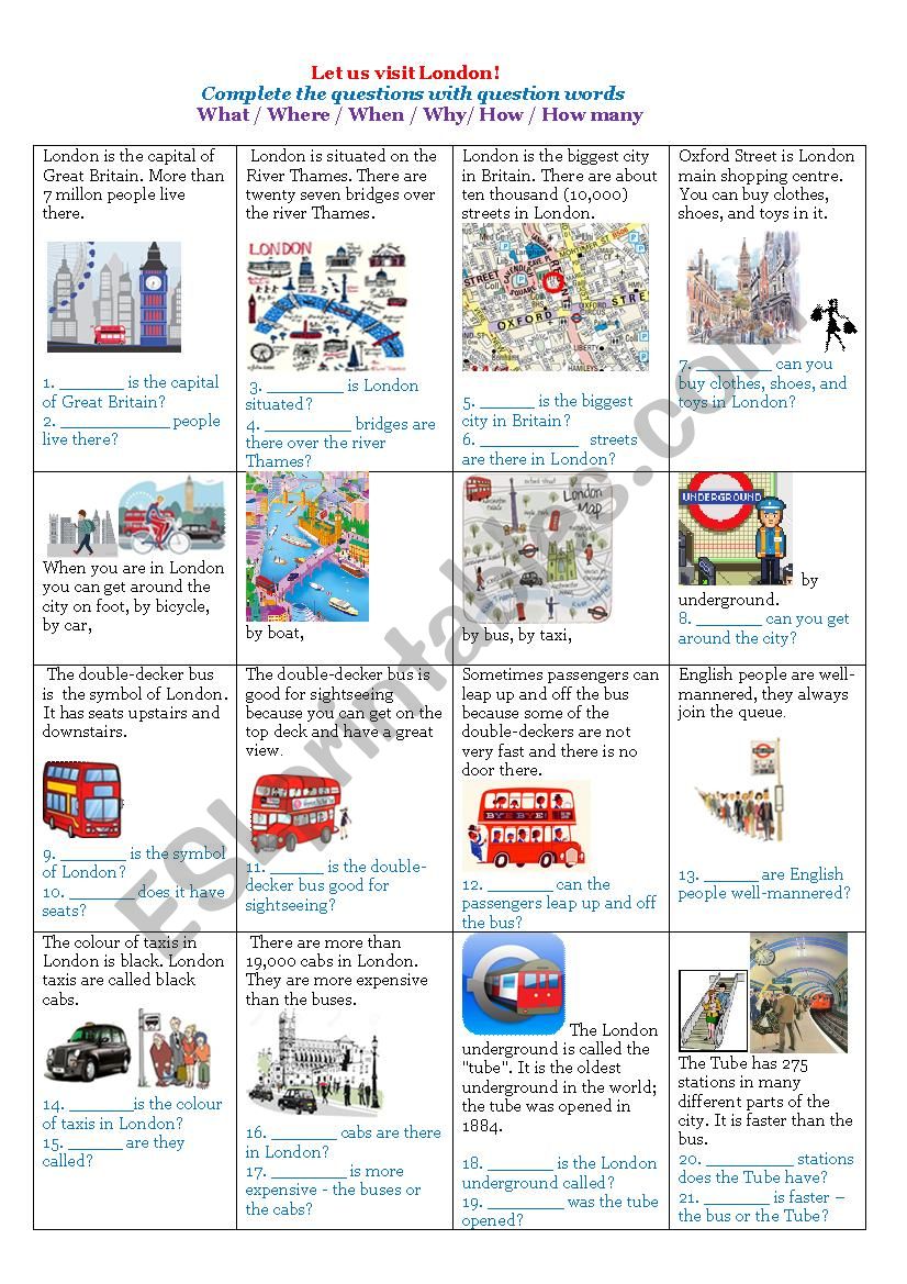 Let us visit London! worksheet