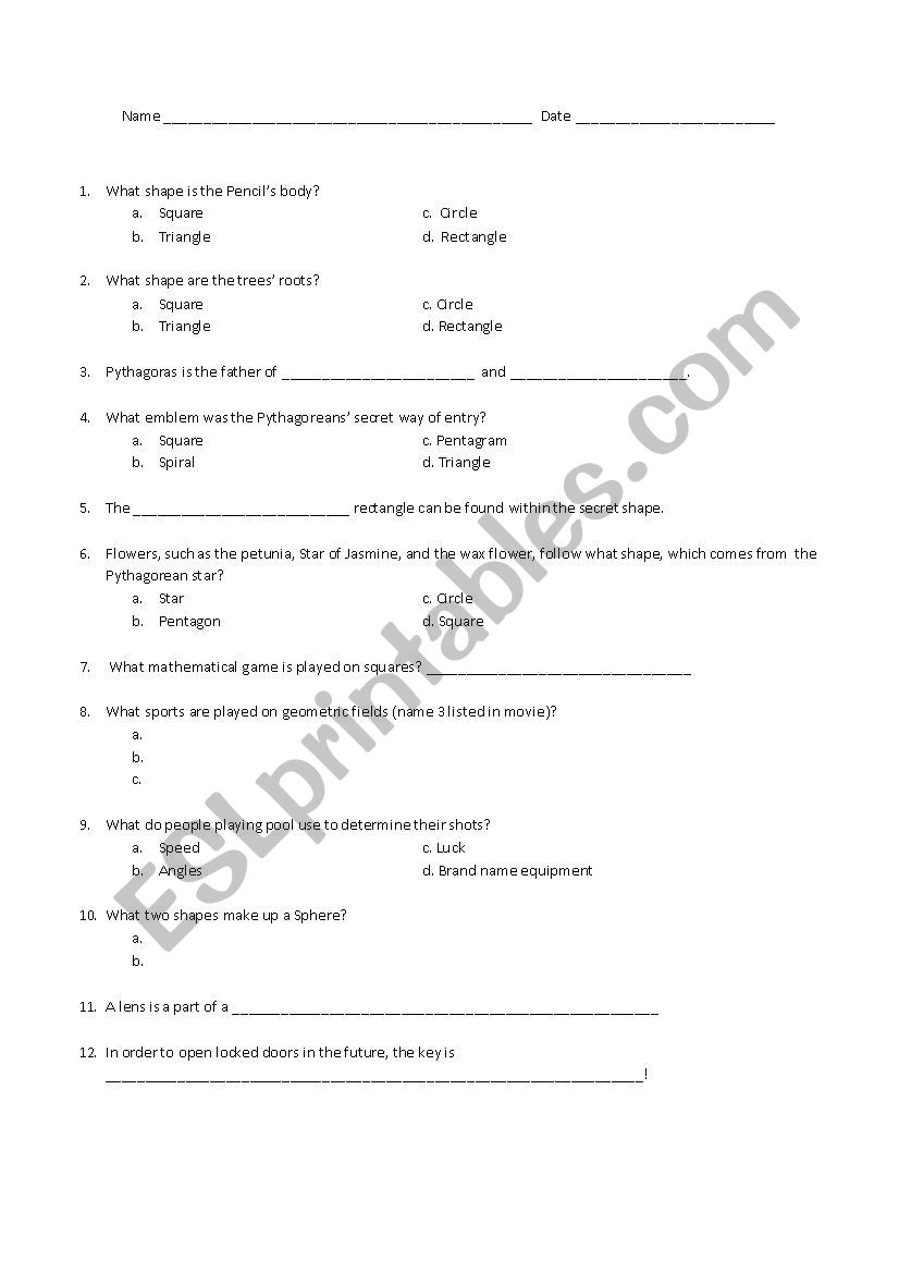 Donald Duck in Mathmagic Land worksheet