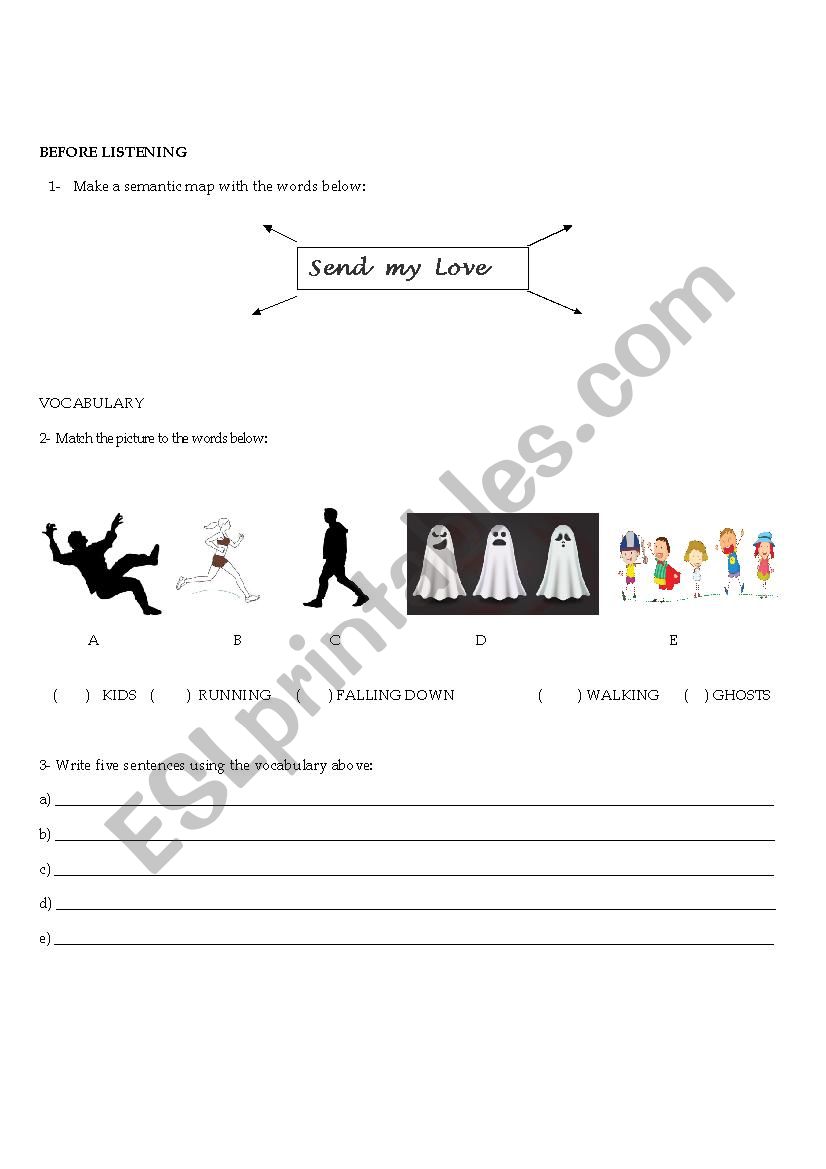 Song Send my love - by Adele worksheet