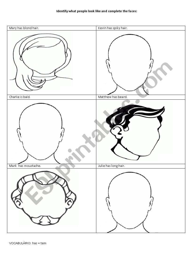Adjectives - complete the faces