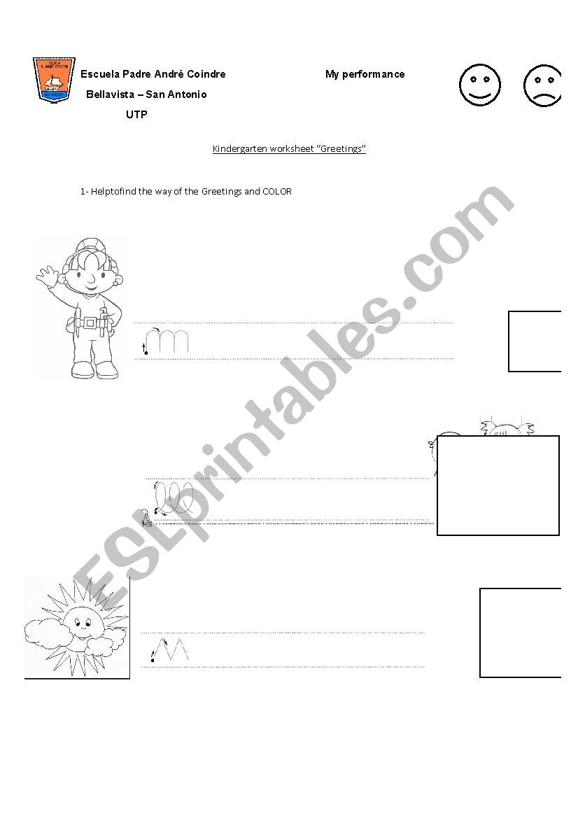 greetings  worksheet