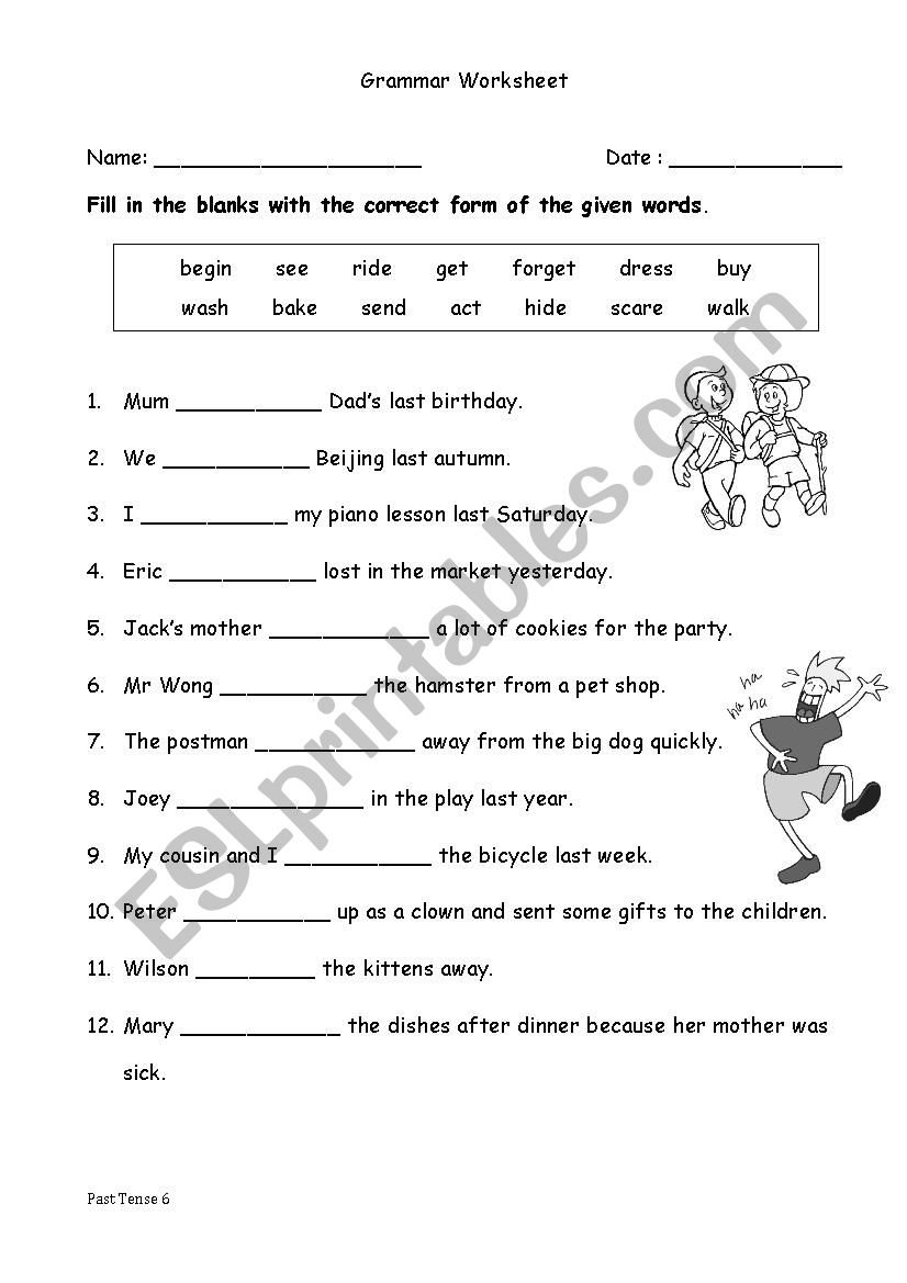 Past Tense 6 worksheet